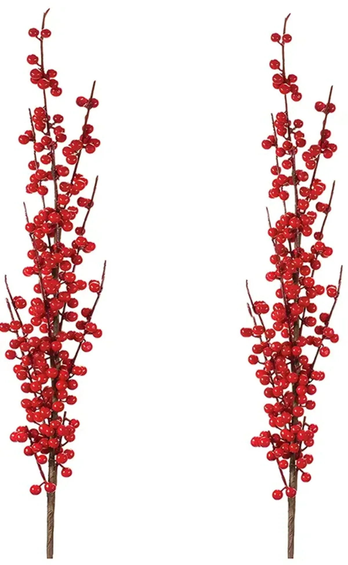 Ilex Berry Stem Set of 2 – Christmas Holiday Decor for Home, Table, and Winter Seasonal Display