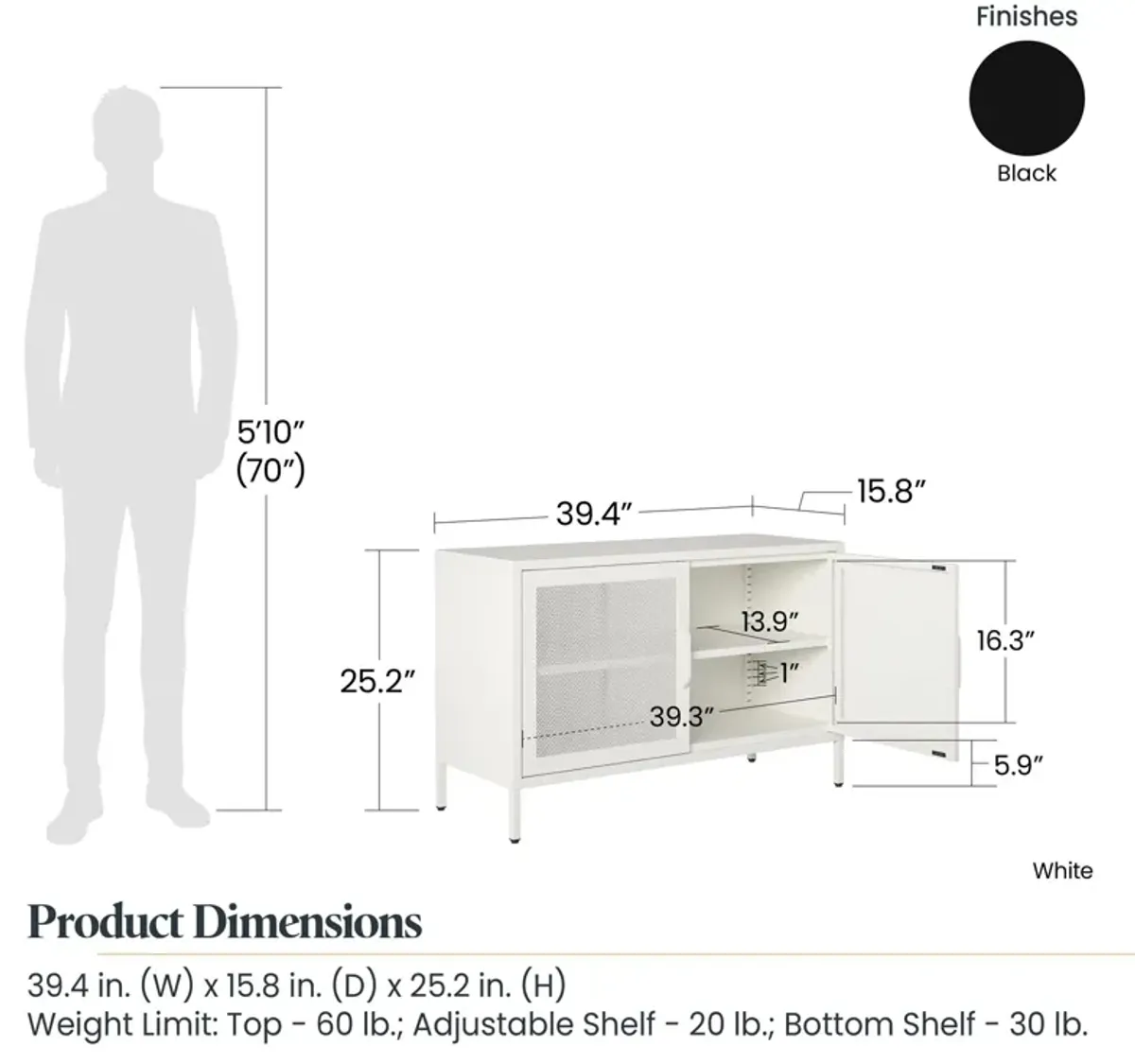 Shadwick Wide 2 Door Accent Cabinet-Mesh Metal Locker