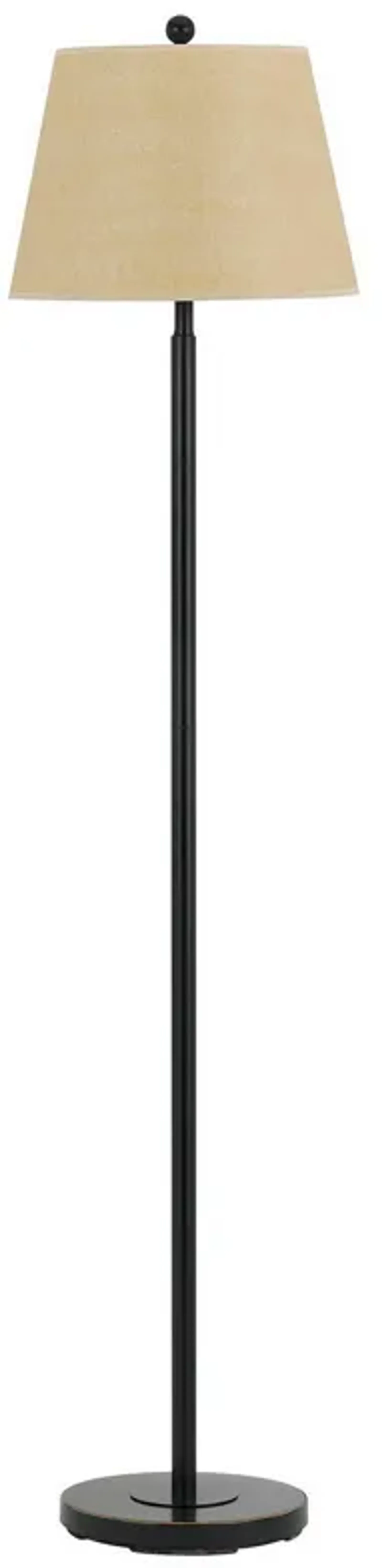 Metal Round 3 Way Floor Lamp with Spider Type Shade, Dark Bronze-Benzara