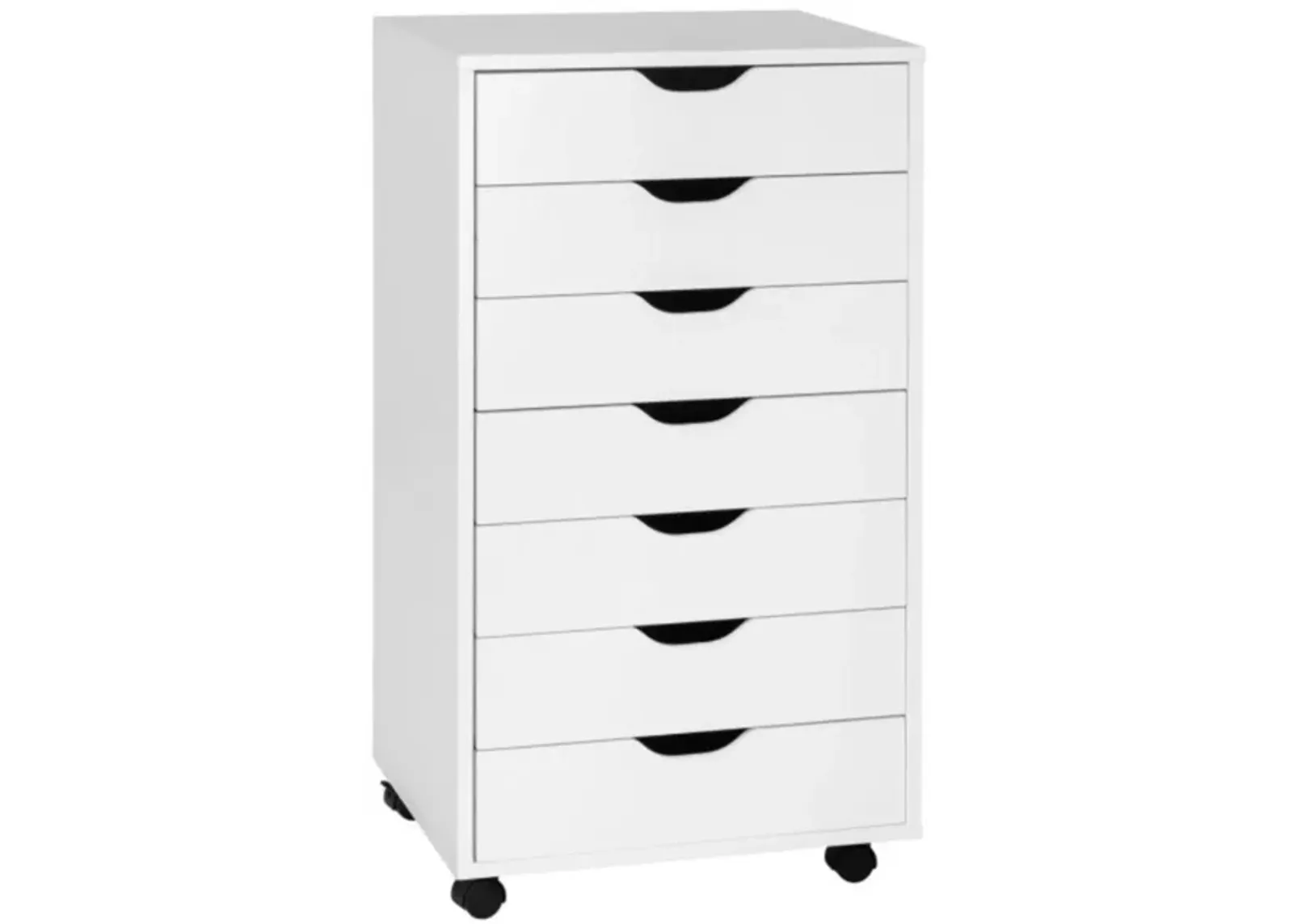 Hivvago 7-Drawer Chest Storage Dresser Floor Cabinet Organizer with Wheels-White