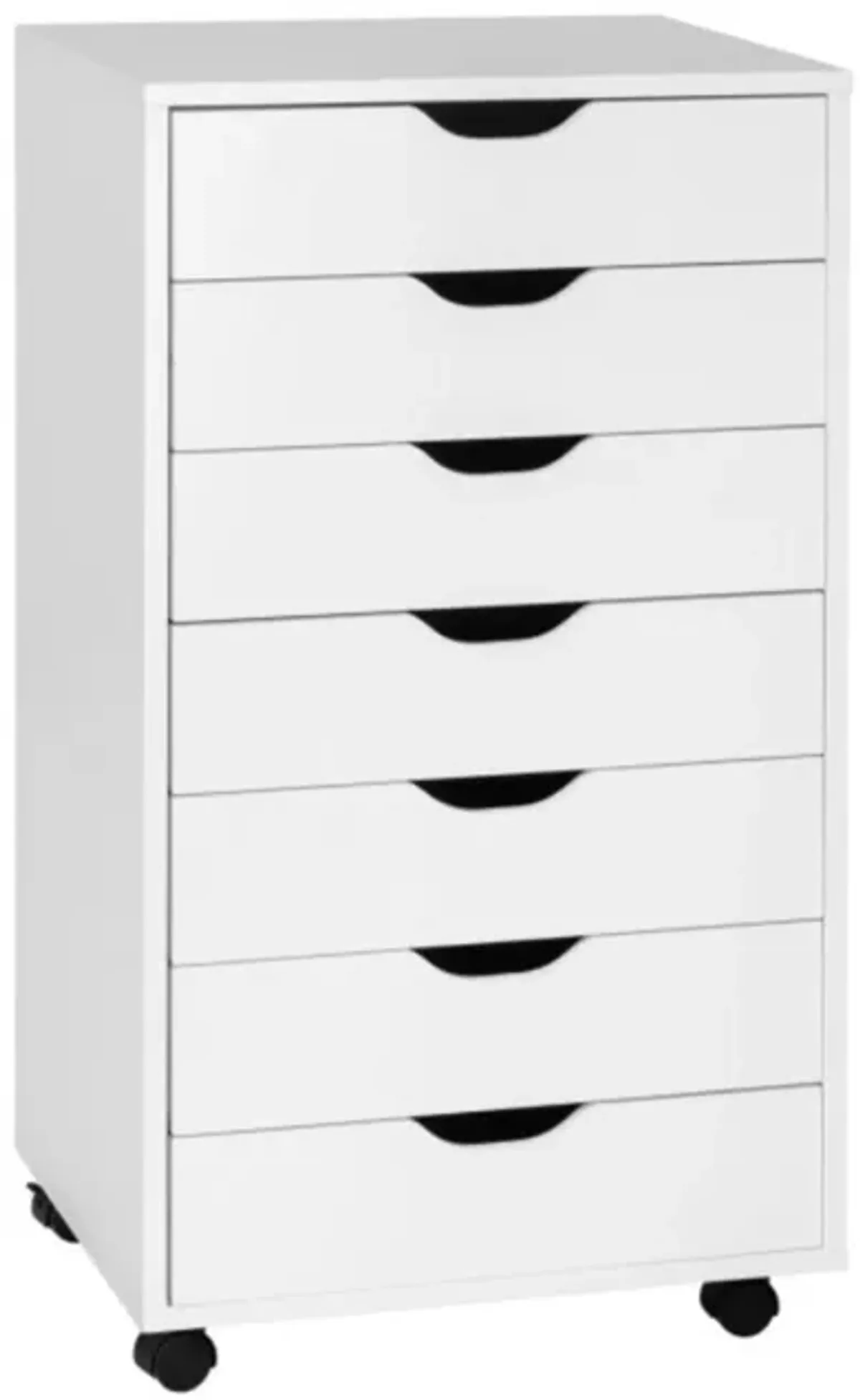 Hivvago 7-Drawer Chest Storage Dresser Floor Cabinet Organizer with Wheels-White