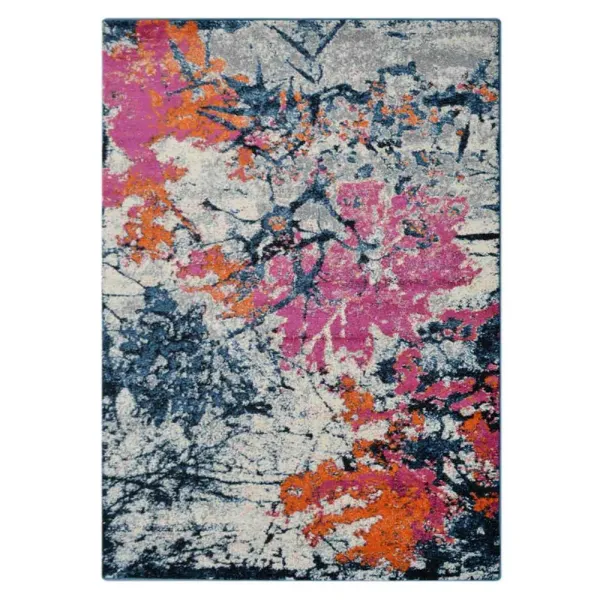 RUGSOTIC CARPETS MACHINE MADE HEATSET POLYPROPYLENE AREA RUGS - 10'x13', Rectangle Shape, Orange Color, Floral Modern Design, Midium Pile Machine Made Area Rugs for Living Room, Bed Room (M00009)