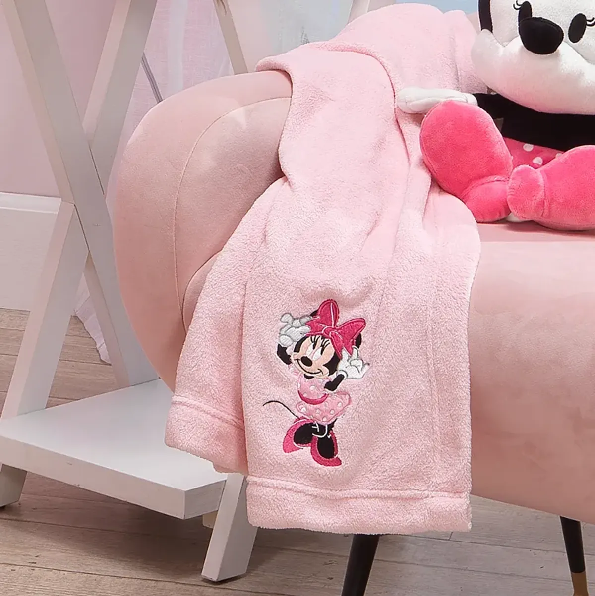 Lambs & Ivy Disney Baby Minnie Mouse Love Pink Soft Fleece Baby Blanket