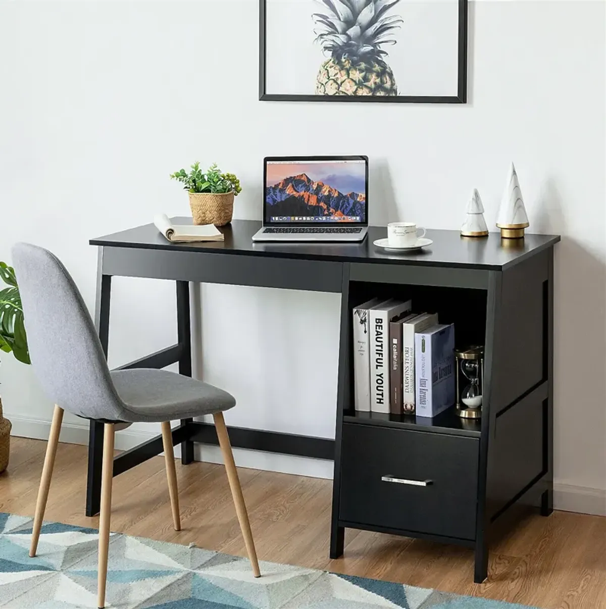 Modern Home Computer Desk with 2 Storage Drawers