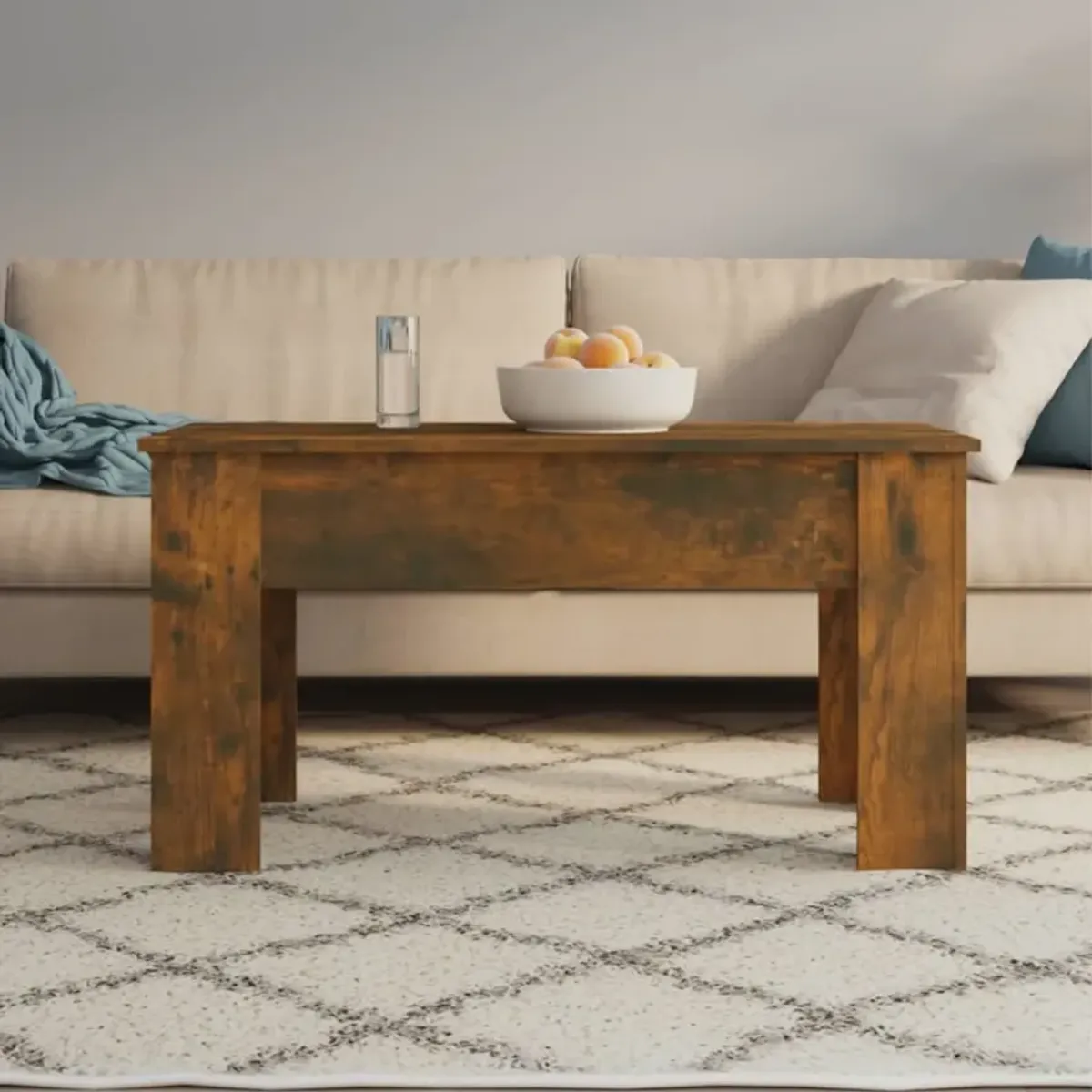 vidaXL Coffee Table Smoked Oak 39.8"x19.3"x20.5" Engineered Wood