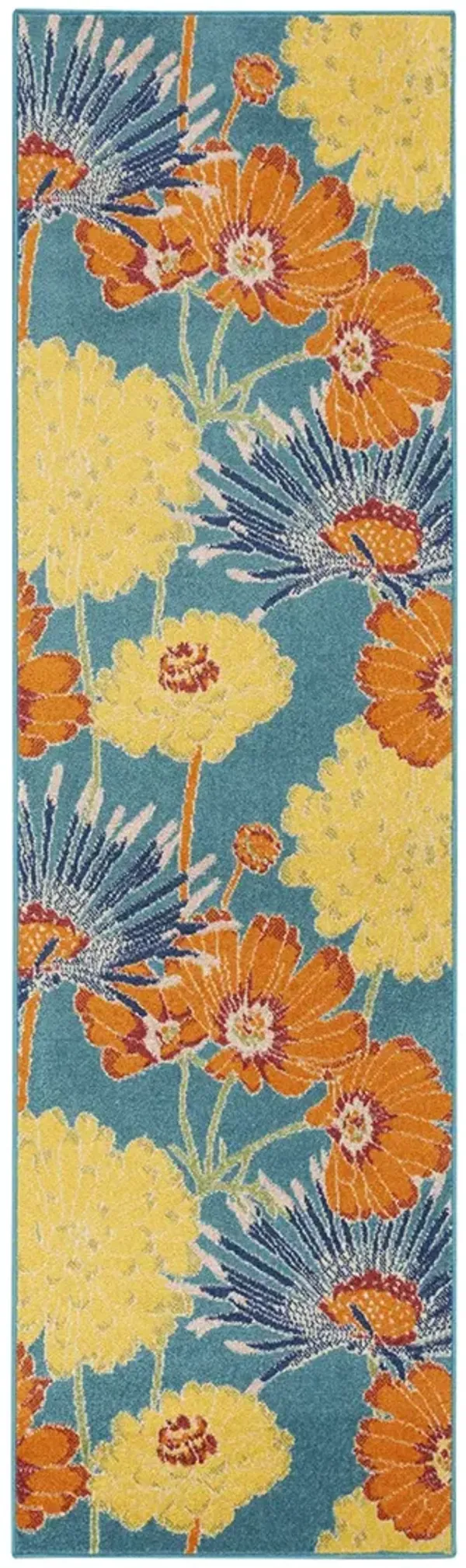 Allur ALR06 Turquoise/Multicolor 2'3" x 7'6" Rug