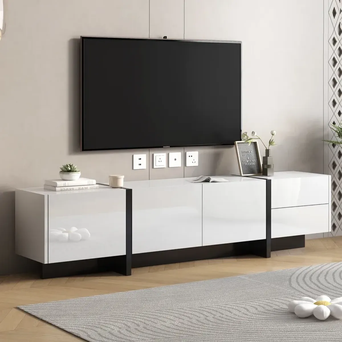 Merax Contemporary Rectangle Design TV Stand