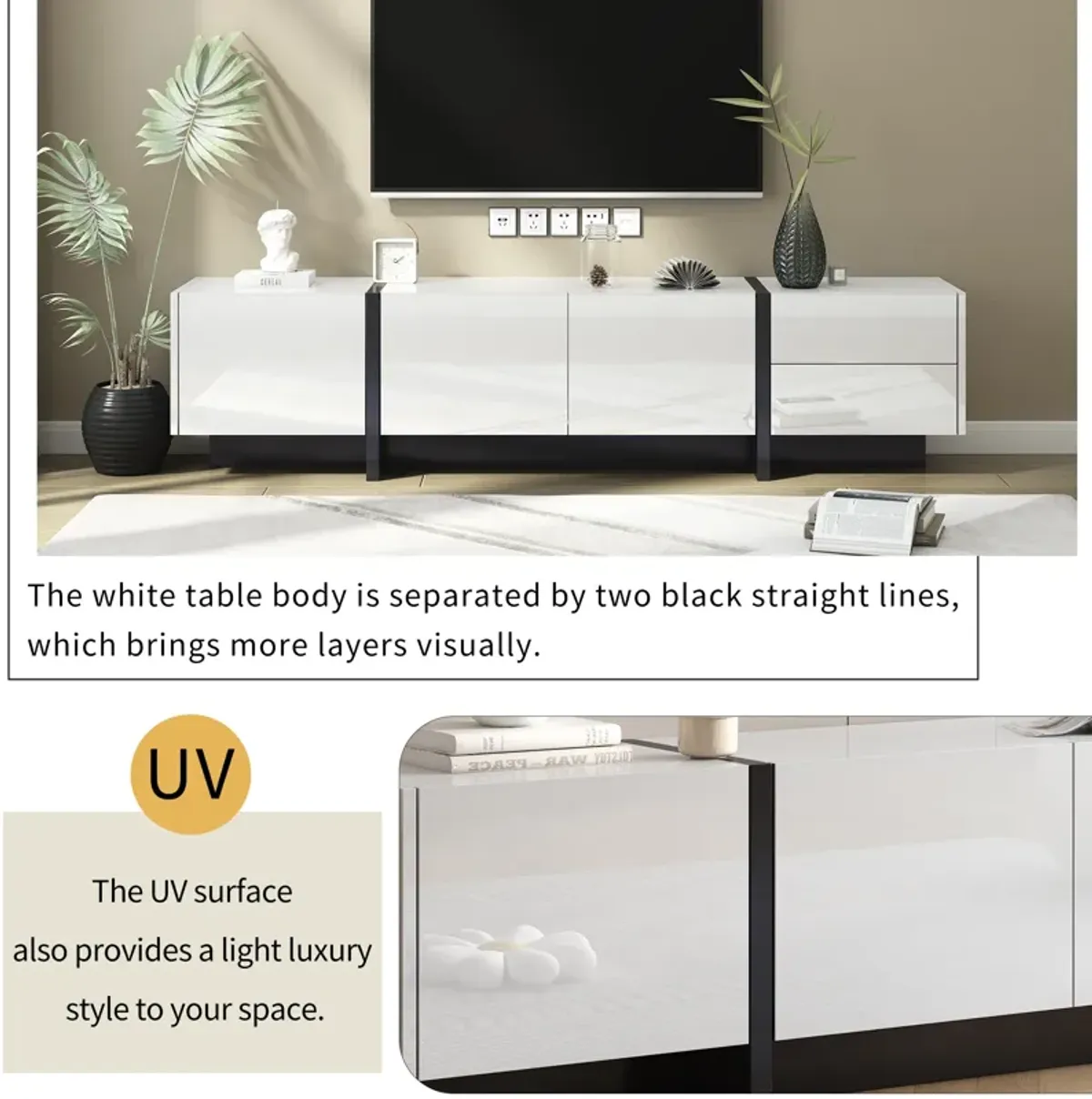 Merax Contemporary Rectangle Design TV Stand