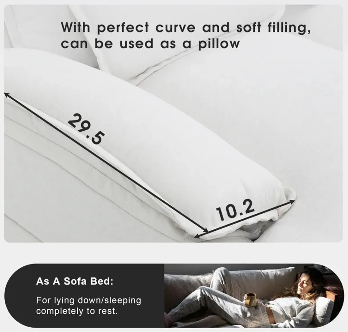 MONDAWE Modern U-shaped Sectional Sofa with Waist Pillows,6-seat Upholstered Symmetrical Sofa Furniture,Sleeper Sofa Couch with Chaise Lounge for Living Room,Apartment