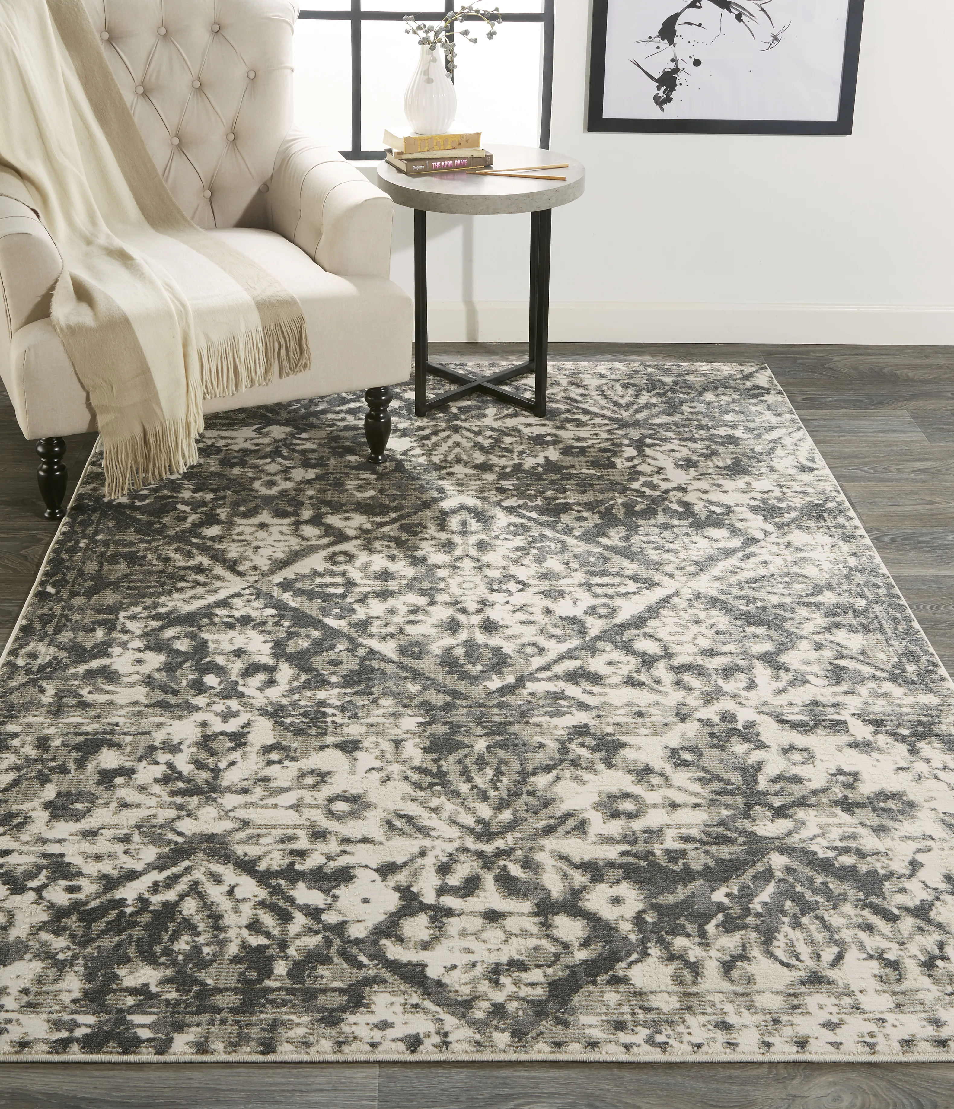 Kano 3876F Gray/Ivory/Silver 5'3" x 7'6" Rug