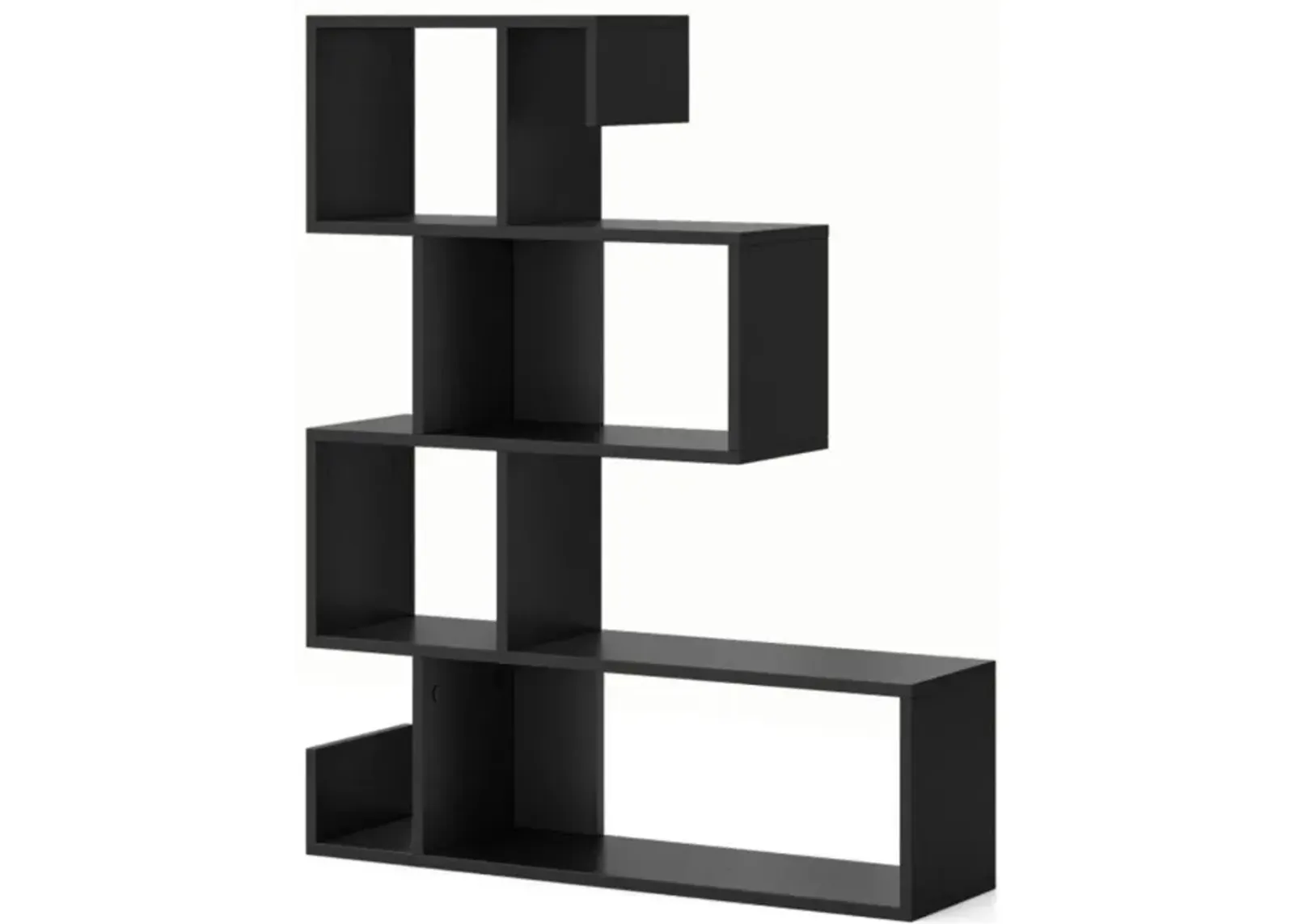 Hivvago 5-Tier S-Shaped Bookshelf Geometric Z-Shelf Bookcase with Open Cubes