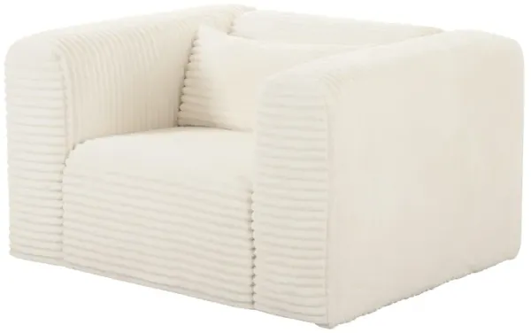 Tarra Fluffy Oversized Cream Corduroy Armchair
