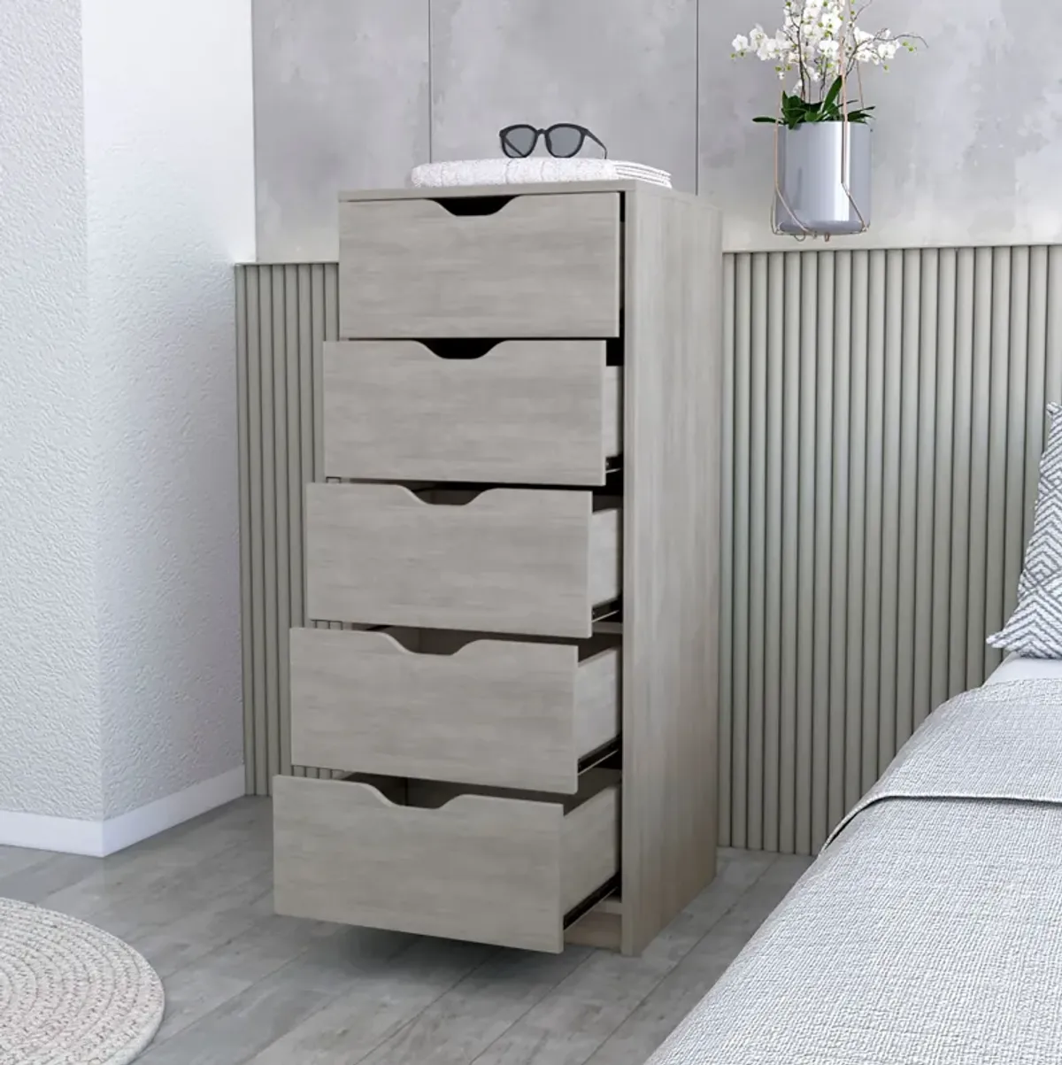 Dillon 5 Narrow Drawer Dresser