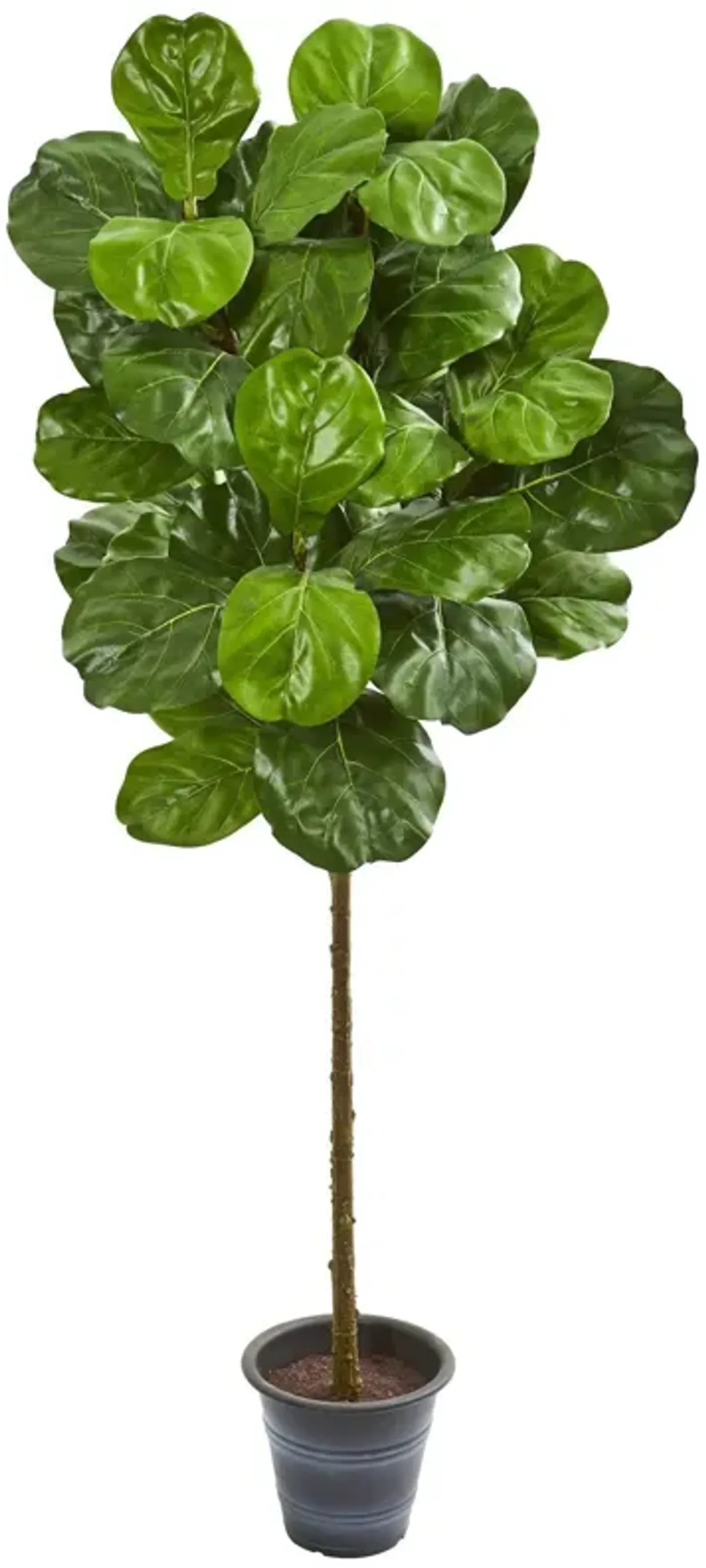 Nearly Natural 5-ft Fiddle Leaf Artificial Tree With Decorative Planter