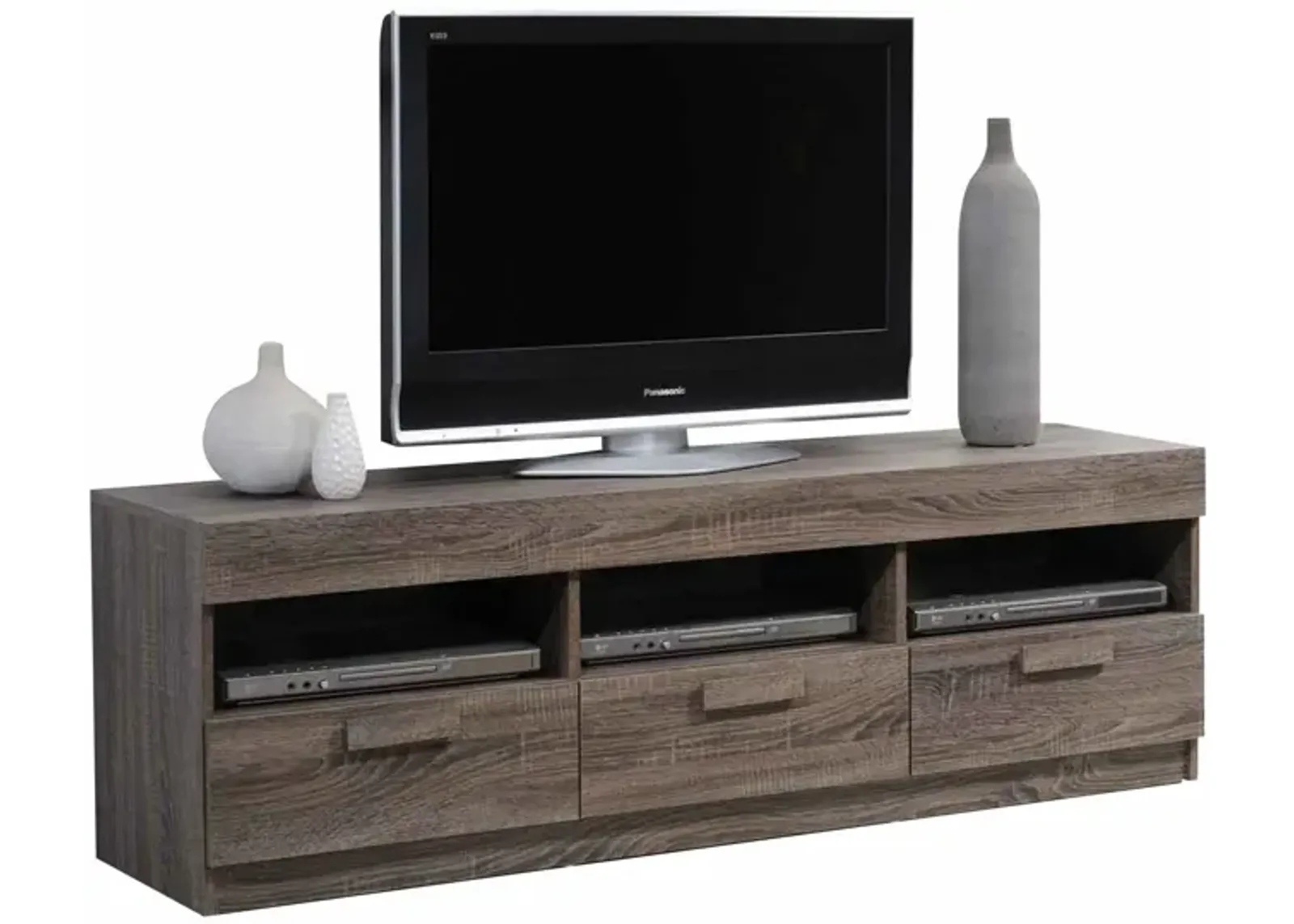 Homezia 59" X 15" X 19" Rustic Oak TV Stand