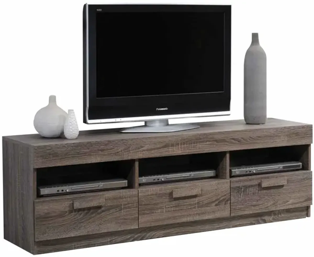 Homezia 59" X 15" X 19" Rustic Oak TV Stand