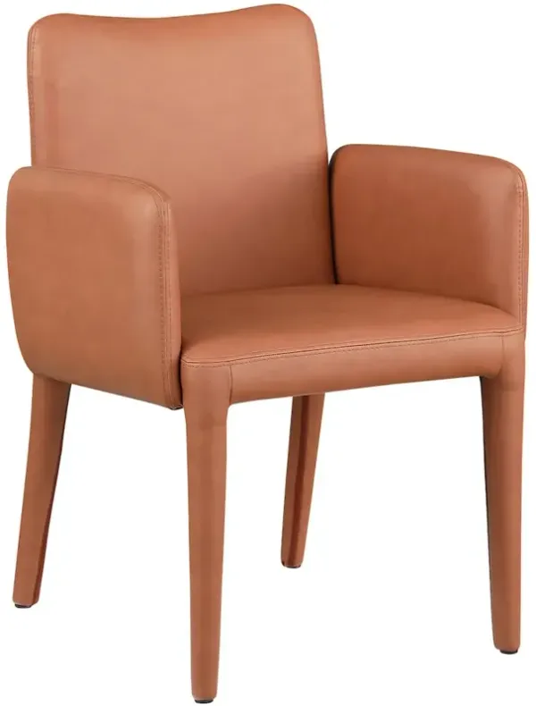 Meridian Furniture Pelle Cognac Vegan Leather Accent/Dining Chair
