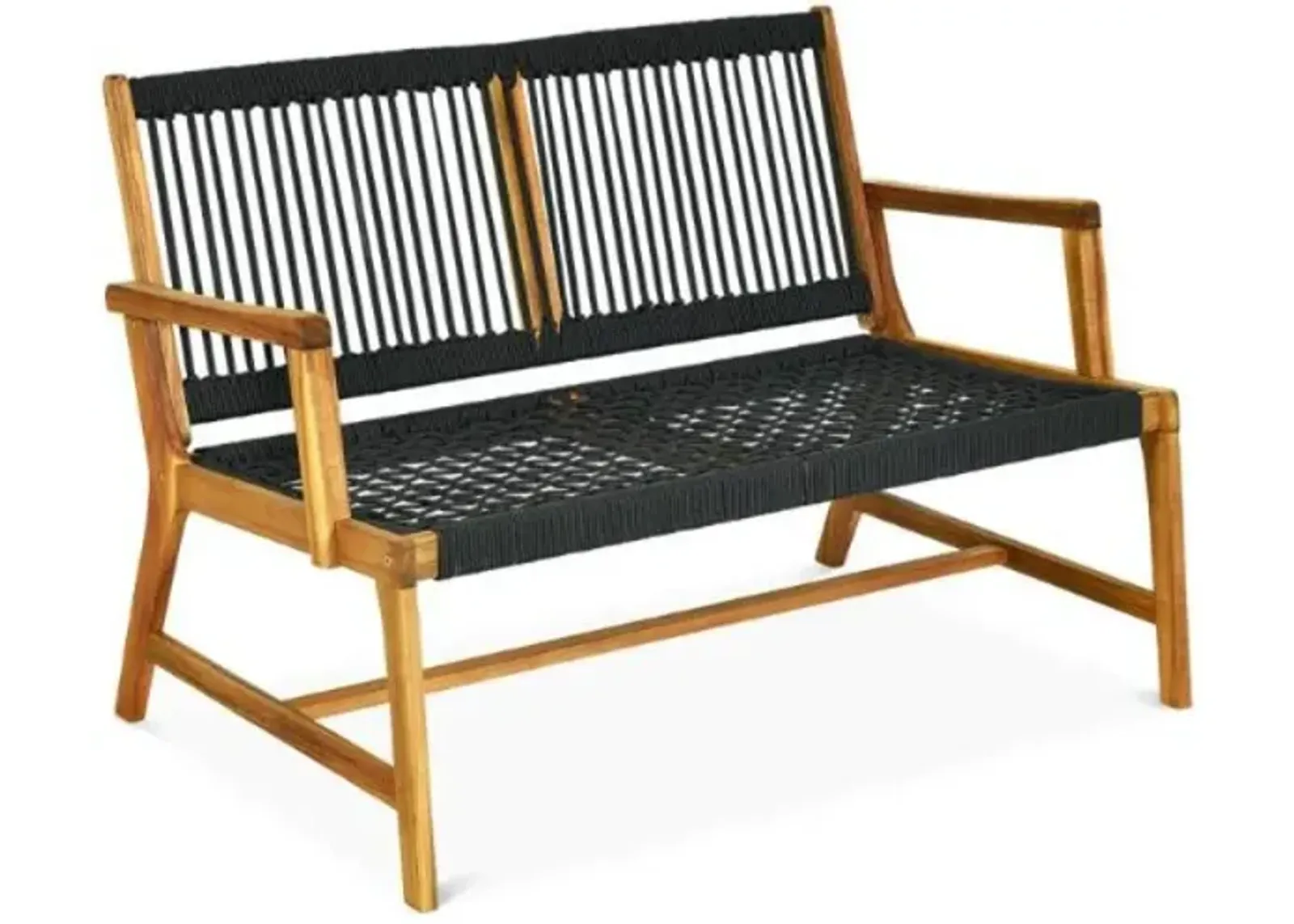 Hivvago 2-Person Acacia Wood Yard Bench for Balcony and Patio