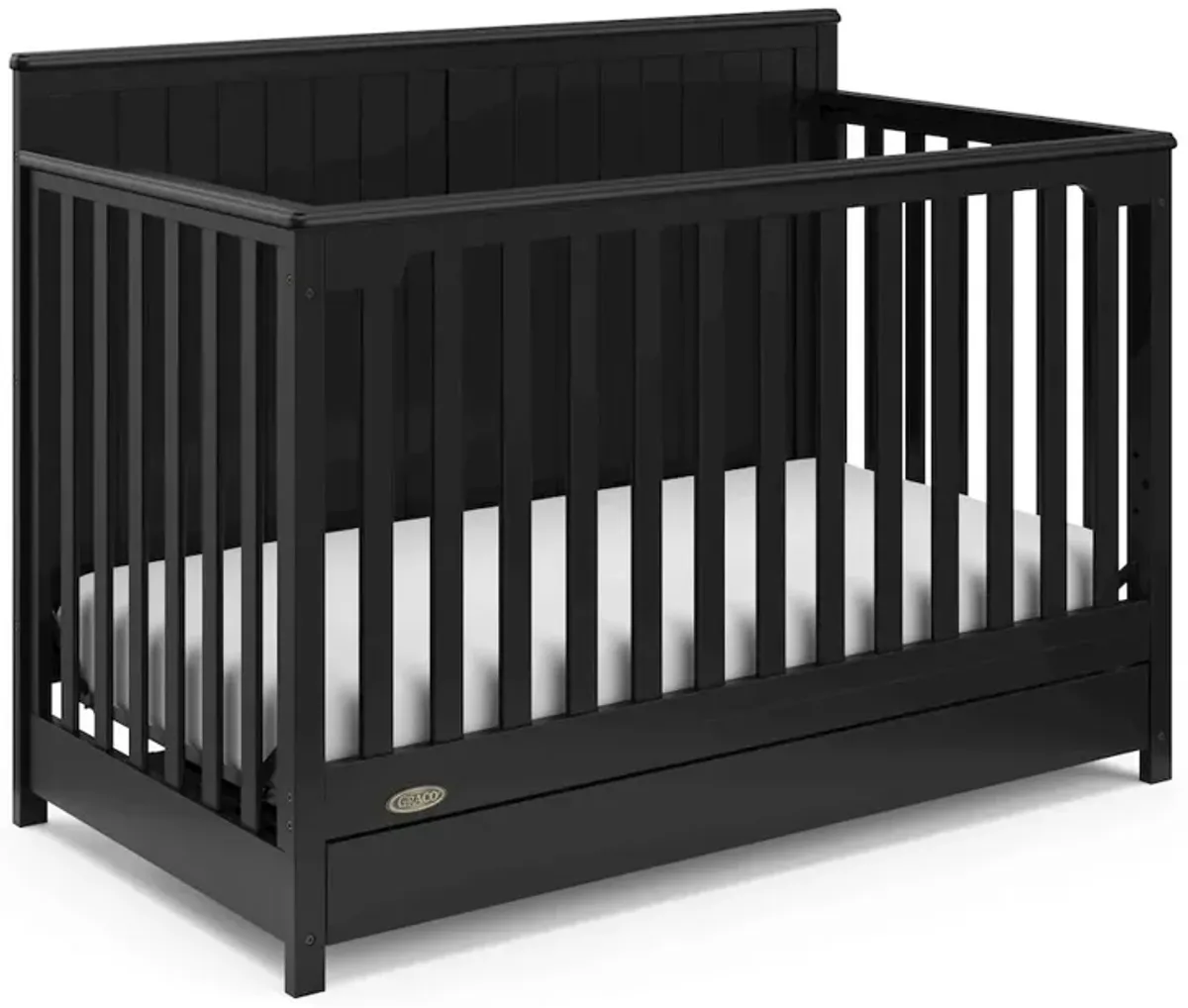 Graco Hadley 5-in-1 Convertible Crib with Drawer (Black)