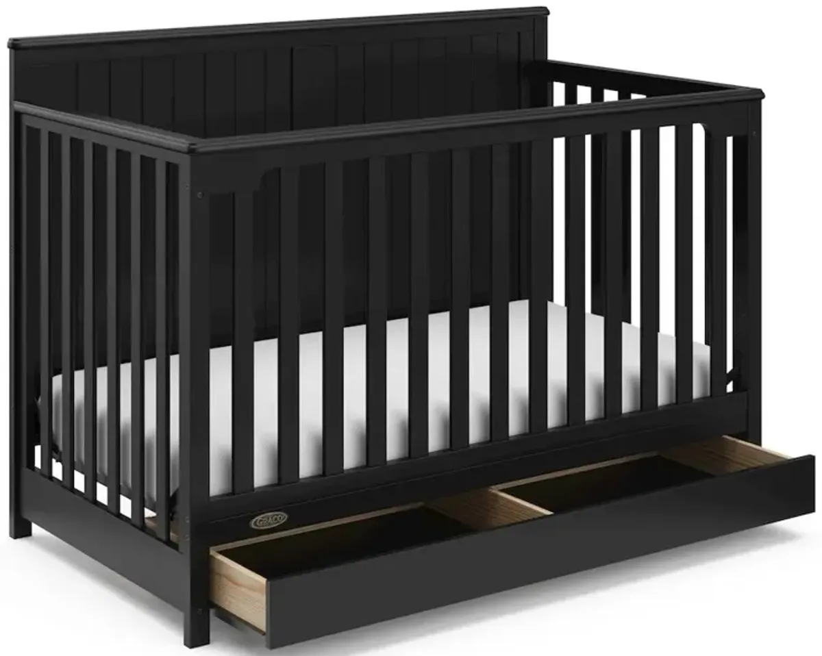 Graco Hadley 5-in-1 Convertible Crib with Drawer (Black)