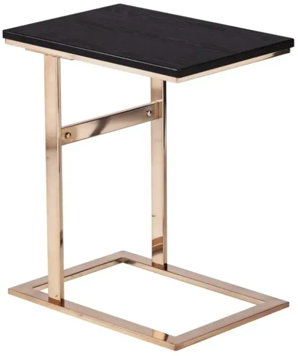Hivvago 24" Gold And Black Contemporary Rectangular End Table