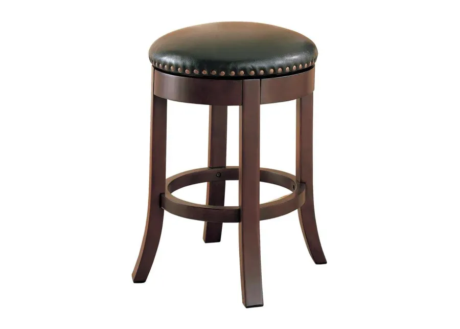 Aboushi Swivel Counter Height Stools with Upholstered Seat Brown (Set of 2)