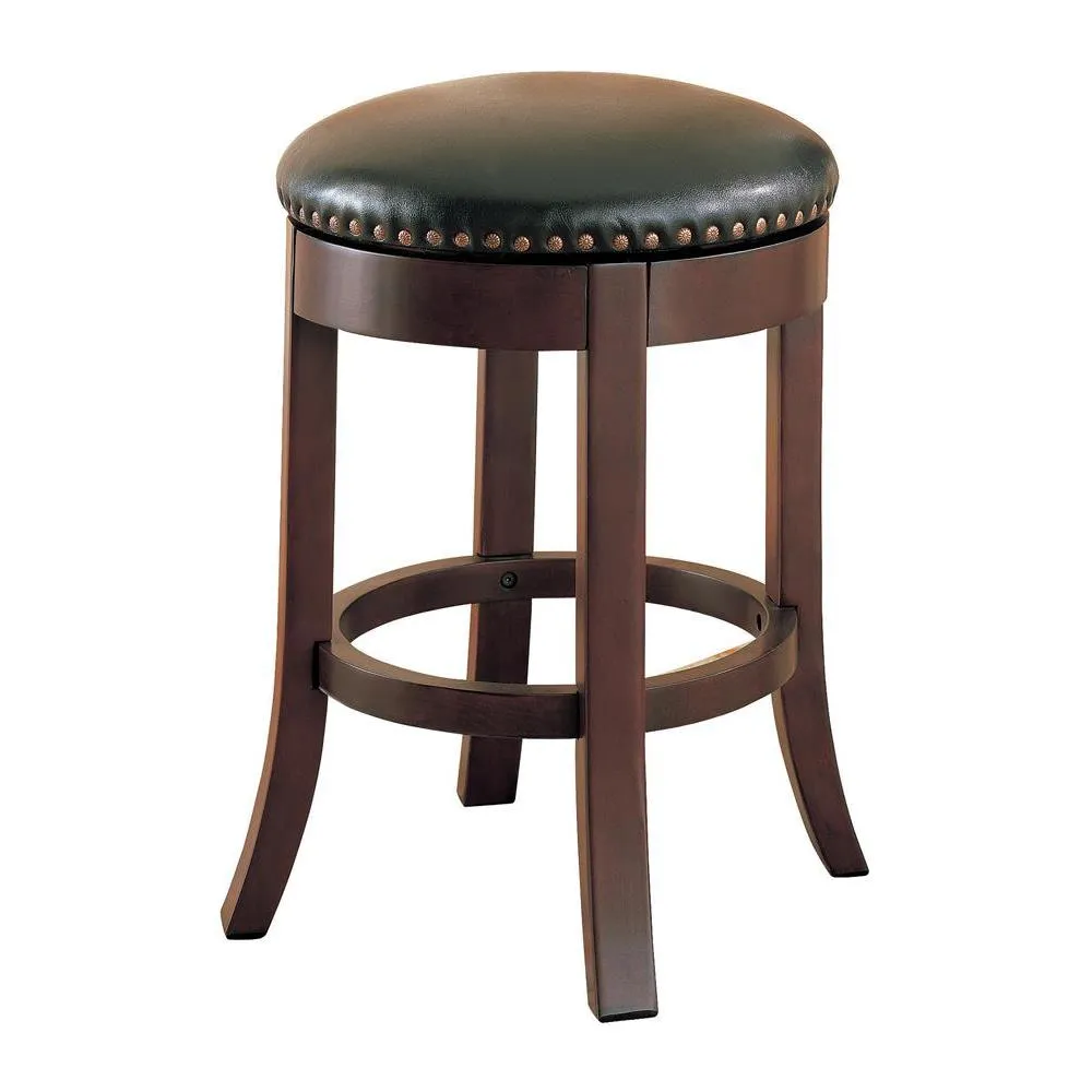 Aboushi Swivel Counter Height Stools with Upholstered Seat Brown (Set of 2)