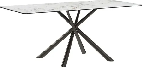 Carvell Rectangular Sintered Stone Dining Table Mirage White