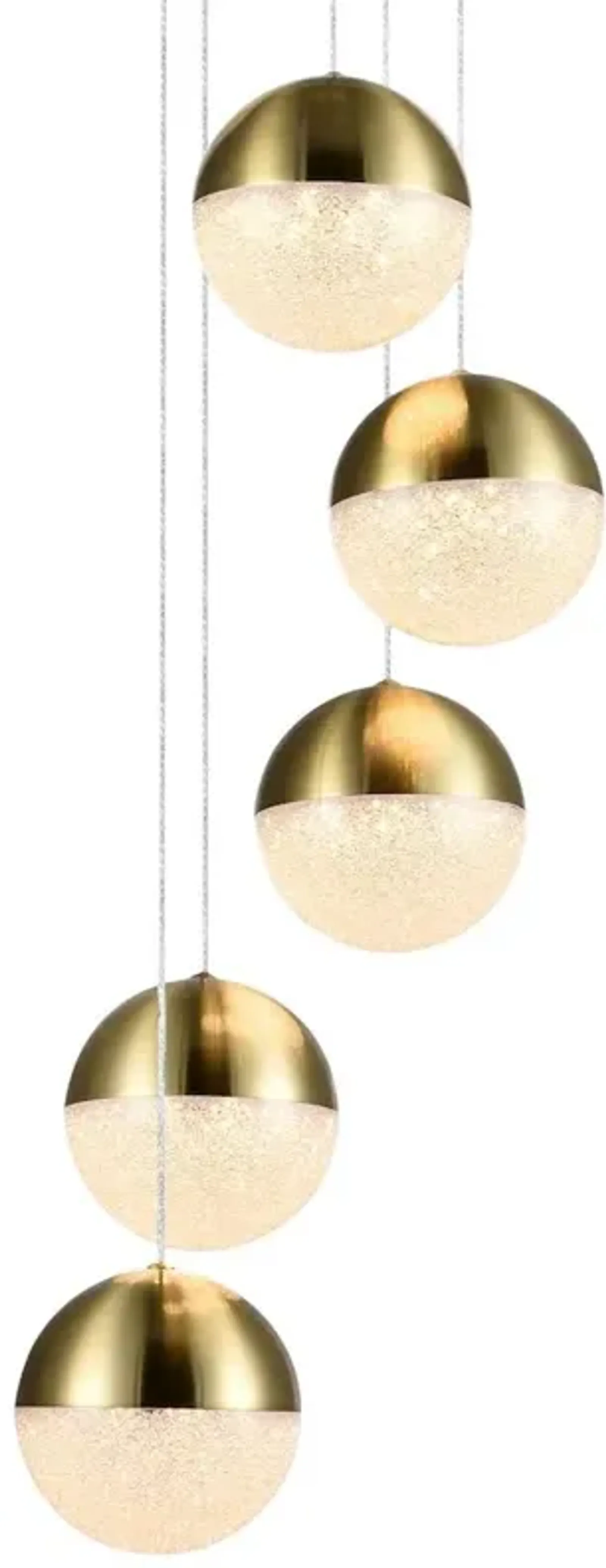 VONN Lighting 5-Light Pendant Lighting Height Adjustable Integrated LED Chandelier