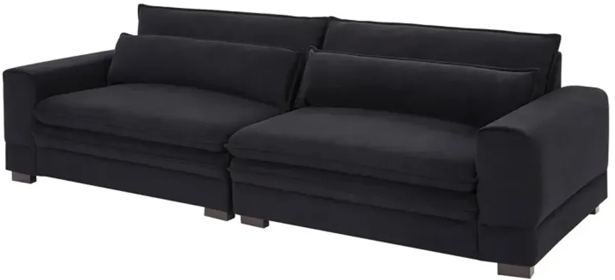 Mid Century Modern Black Fabric Couches For Living Room