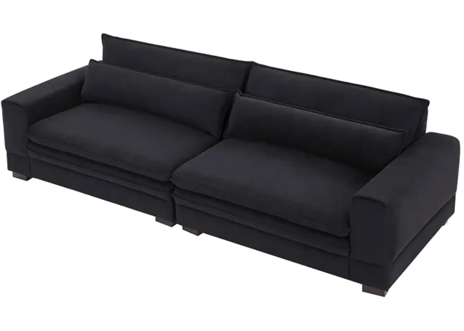 Mid Century Modern Black Fabric Couches For Living Room