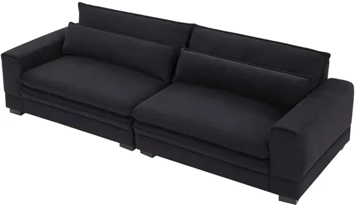 Mid Century Modern Black Fabric Couches For Living Room