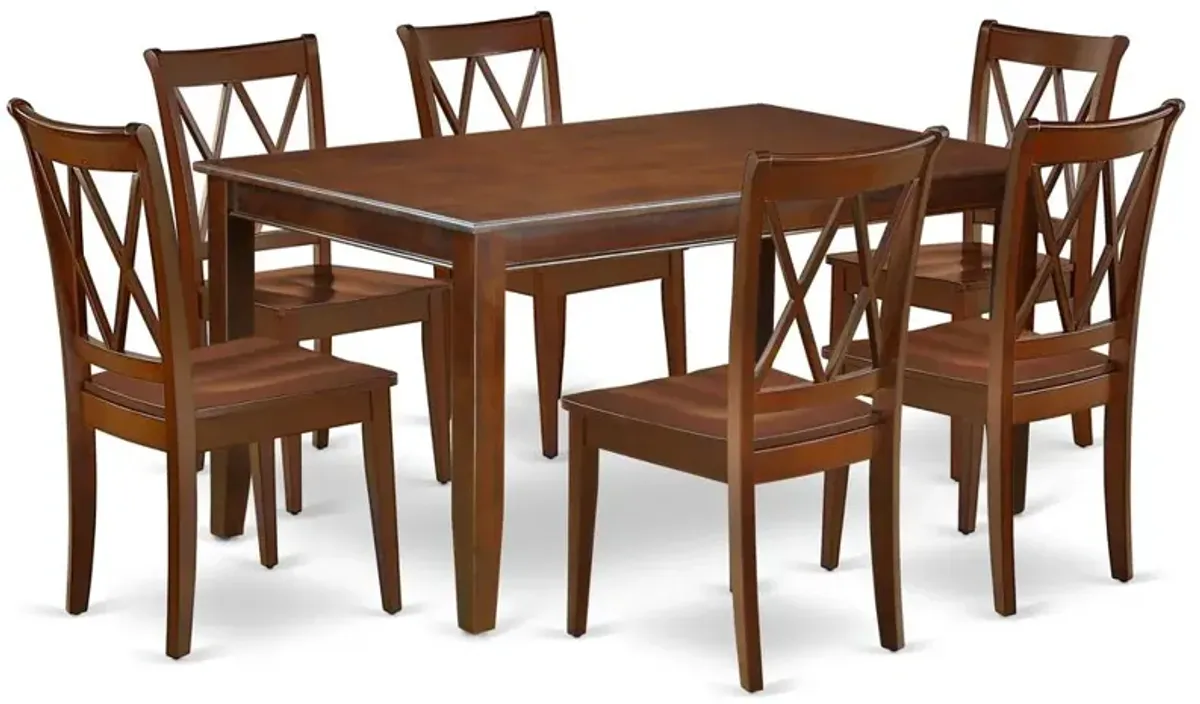 Dining Room Set Mahogany, DUCL7-MAH-W