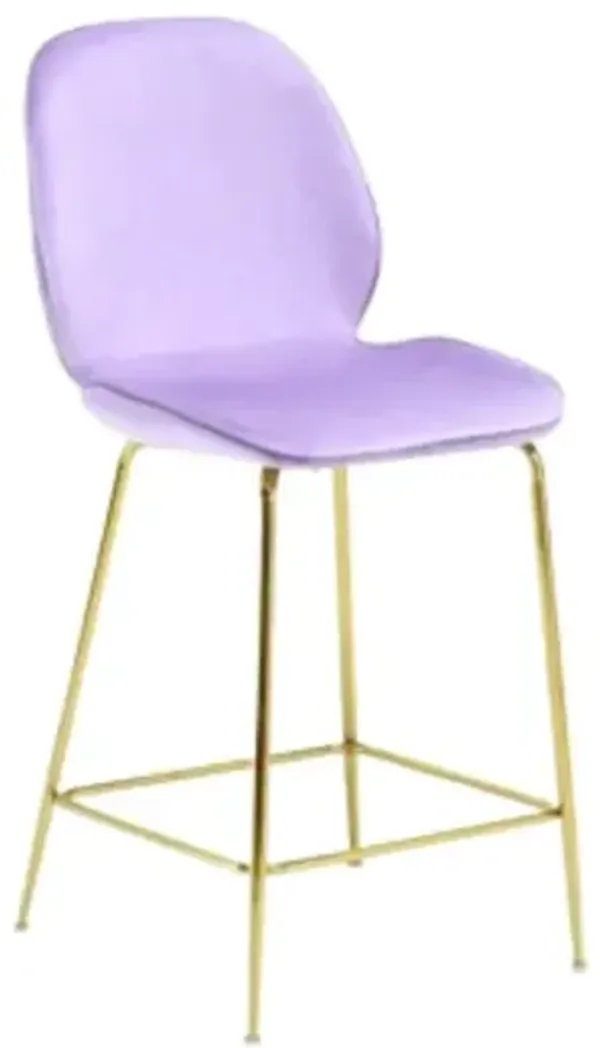 Best Master Preston 24" Velvet Counter Stool in Pink (Set of 2)