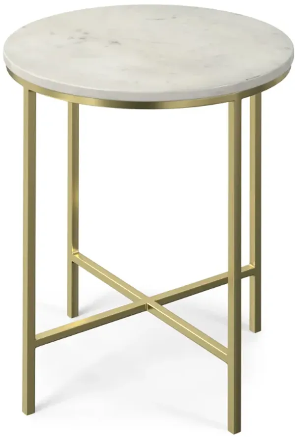 Tara Modern Contemporary 16 inch Wide Metal Side Table in Gold