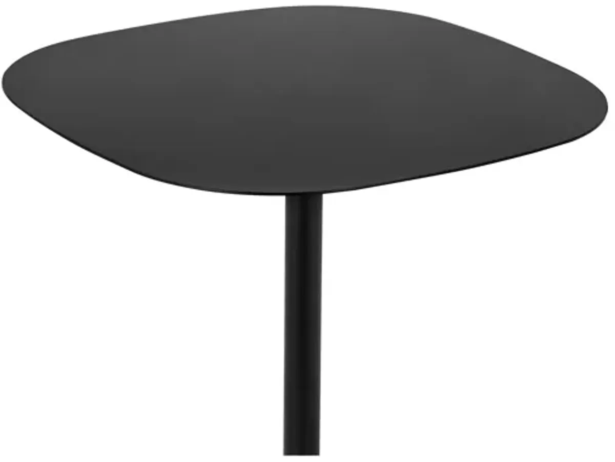 Liki 28 Inch Bistro Dining Table, Round Top and Base, Modern Black Metal - Benzara