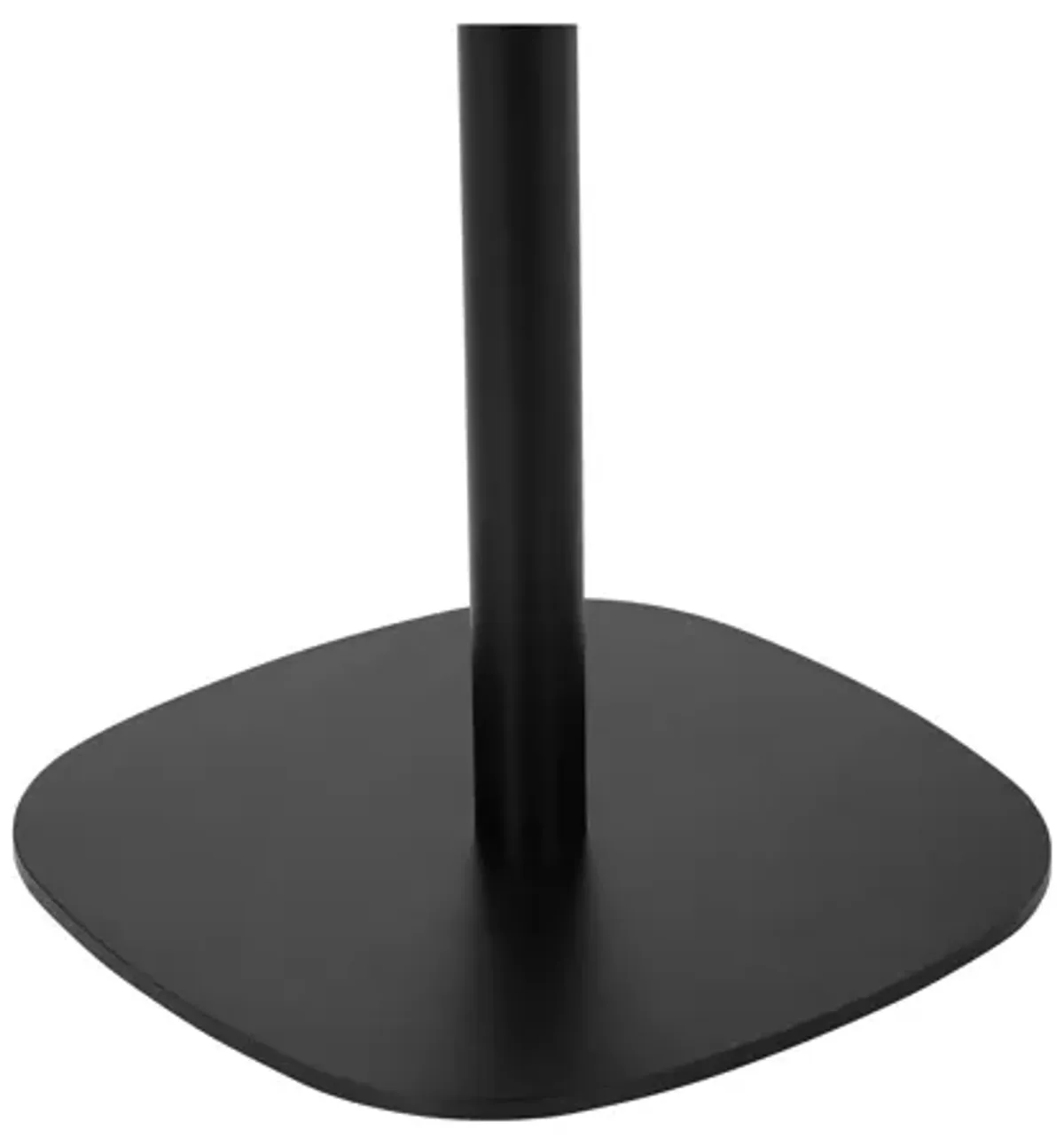 Liki 28 Inch Bistro Dining Table, Round Top and Base, Modern Black Metal - Benzara