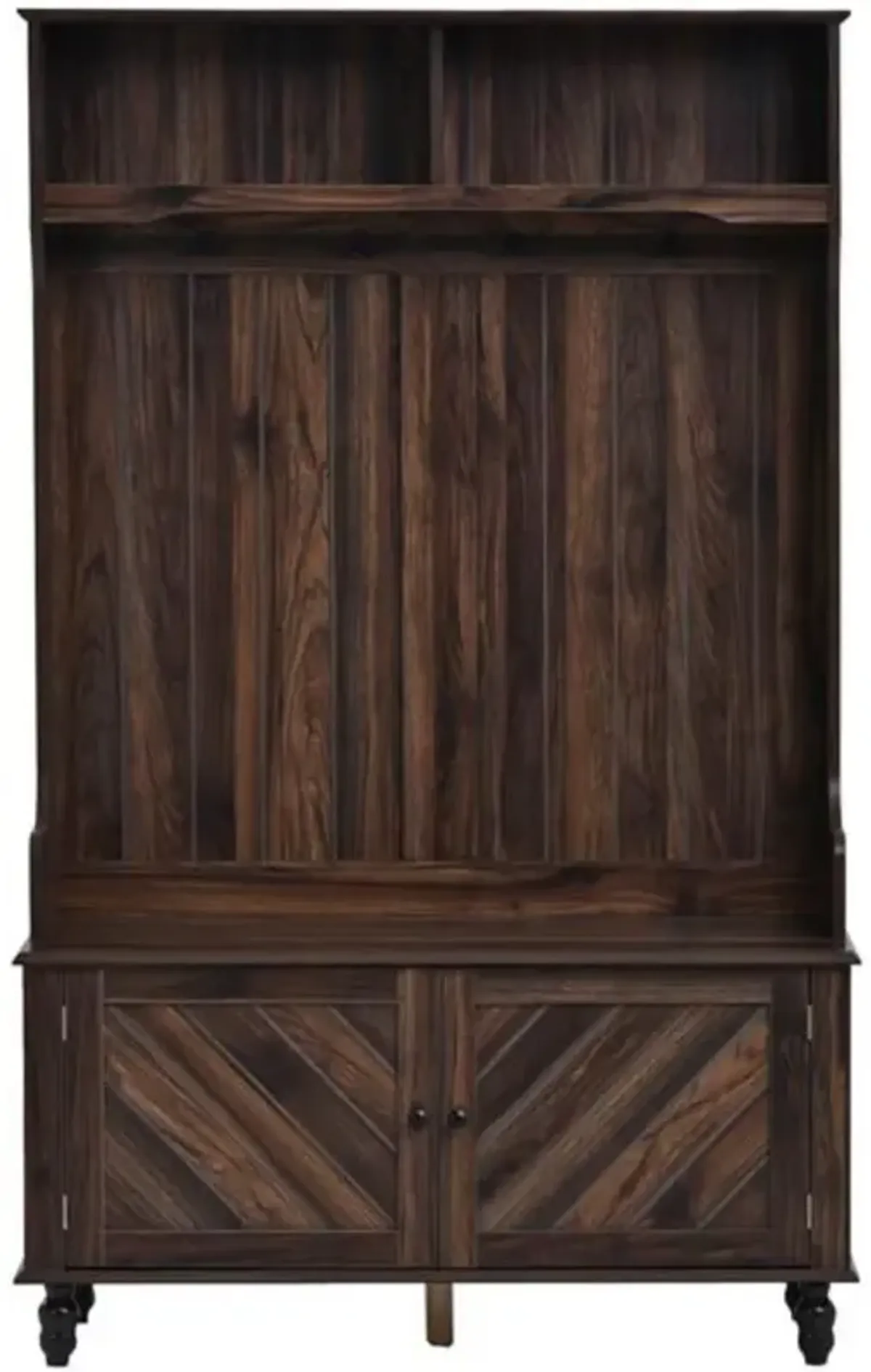 Entryway Hall Tree with Storage Bench & 4 Coat Hooks For Home's Mudroom