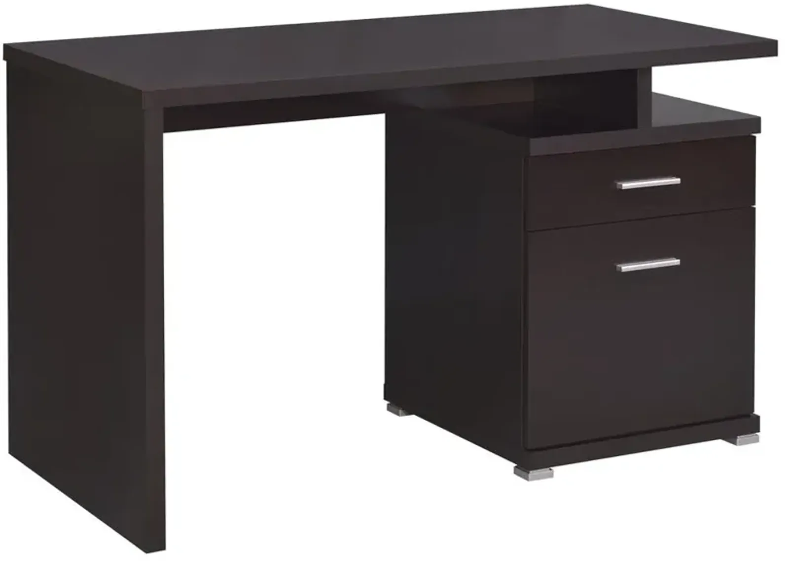 Irving 2-drawer Office Desk with Cabinet Cappuccino