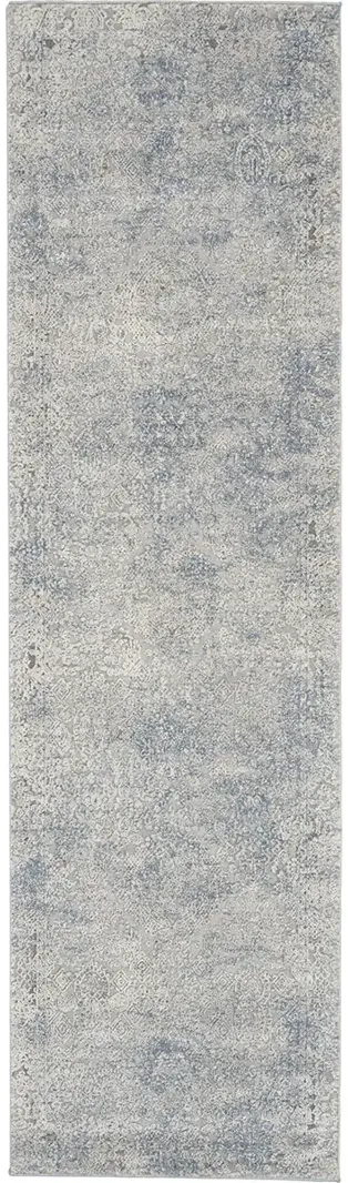 Rustic Textures RUS09 Ivory/Light Blue 2'2" x 7'6" Rug