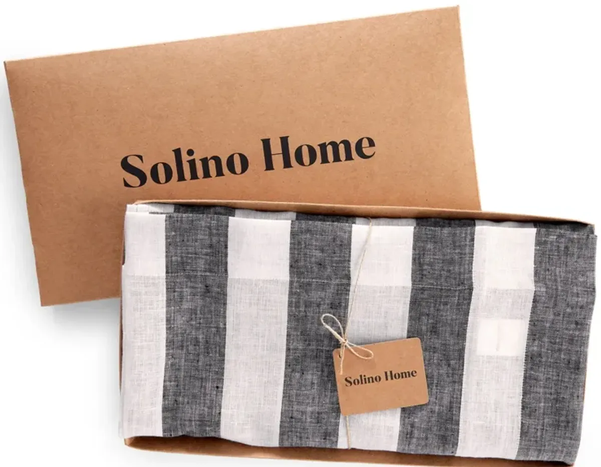 Solino Home 100% Pure Linen Tablecloth - Cabana Stripe