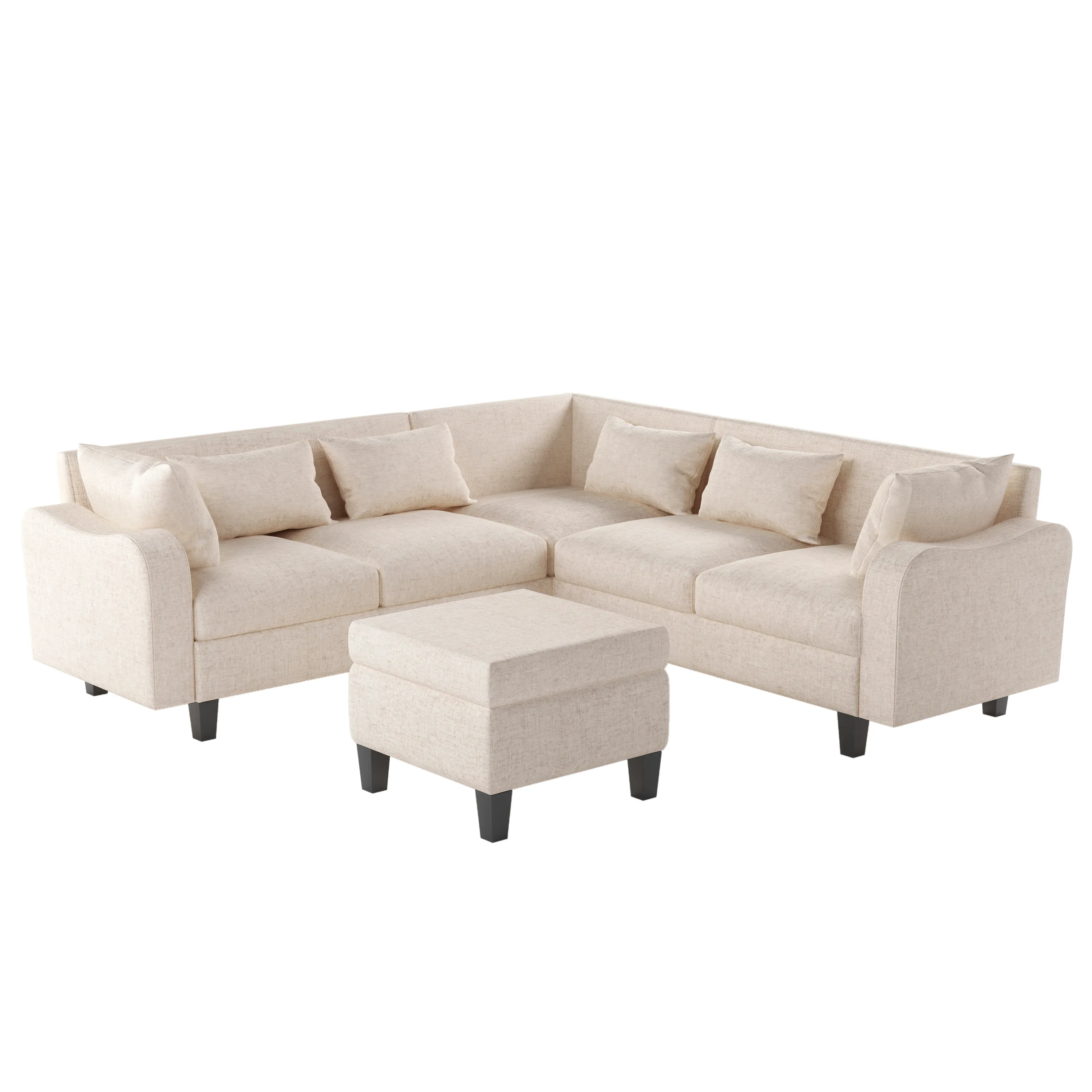 Merax Modern Sectional Sofa with Coffee Table