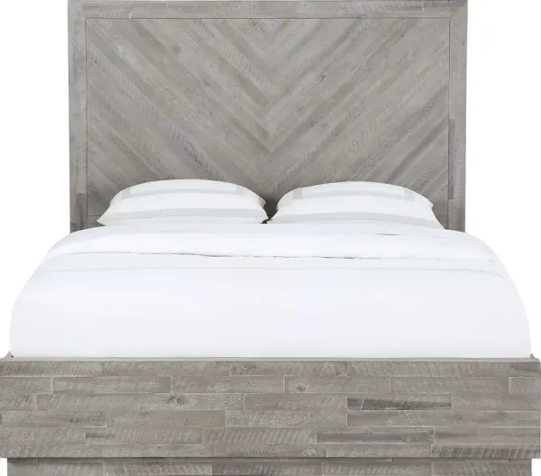 Alexandra California King-Size Solid Wood Platform Bed in Rustic Latte