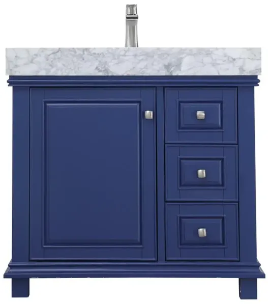 Altair 36 Single Bathroom Vanity Set in Jewelry Blue without Mirror