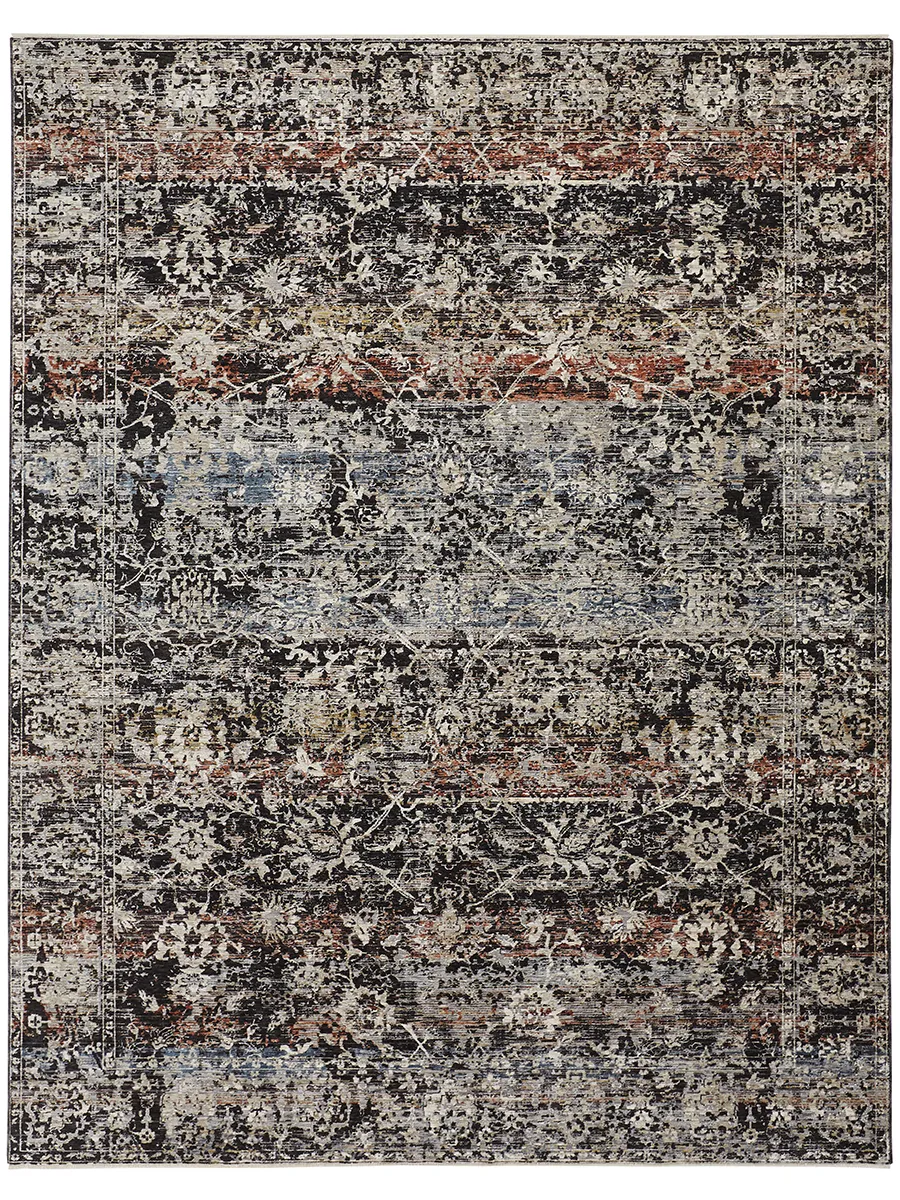 Caprio 3962F Gray/Black/Red 2'6" x 10' Rug