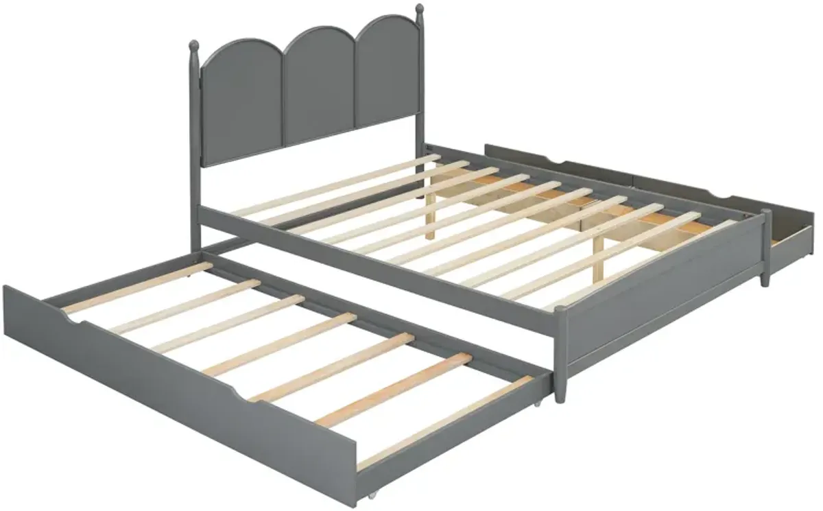 Merax Platform Bed with Drawers and Twin XL Trundle