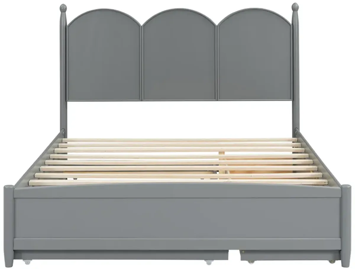 Merax Platform Bed with Drawers and Twin XL Trundle