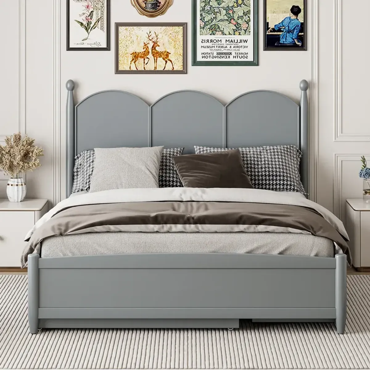 Merax Platform Bed with Drawers and Twin XL Trundle