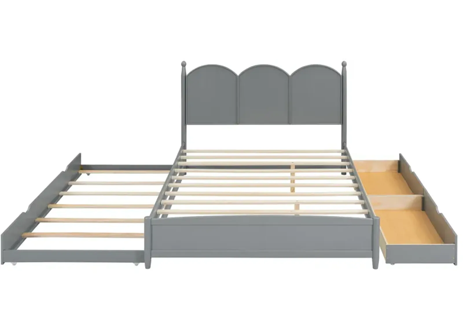 Merax Platform Bed with Drawers and Twin XL Trundle