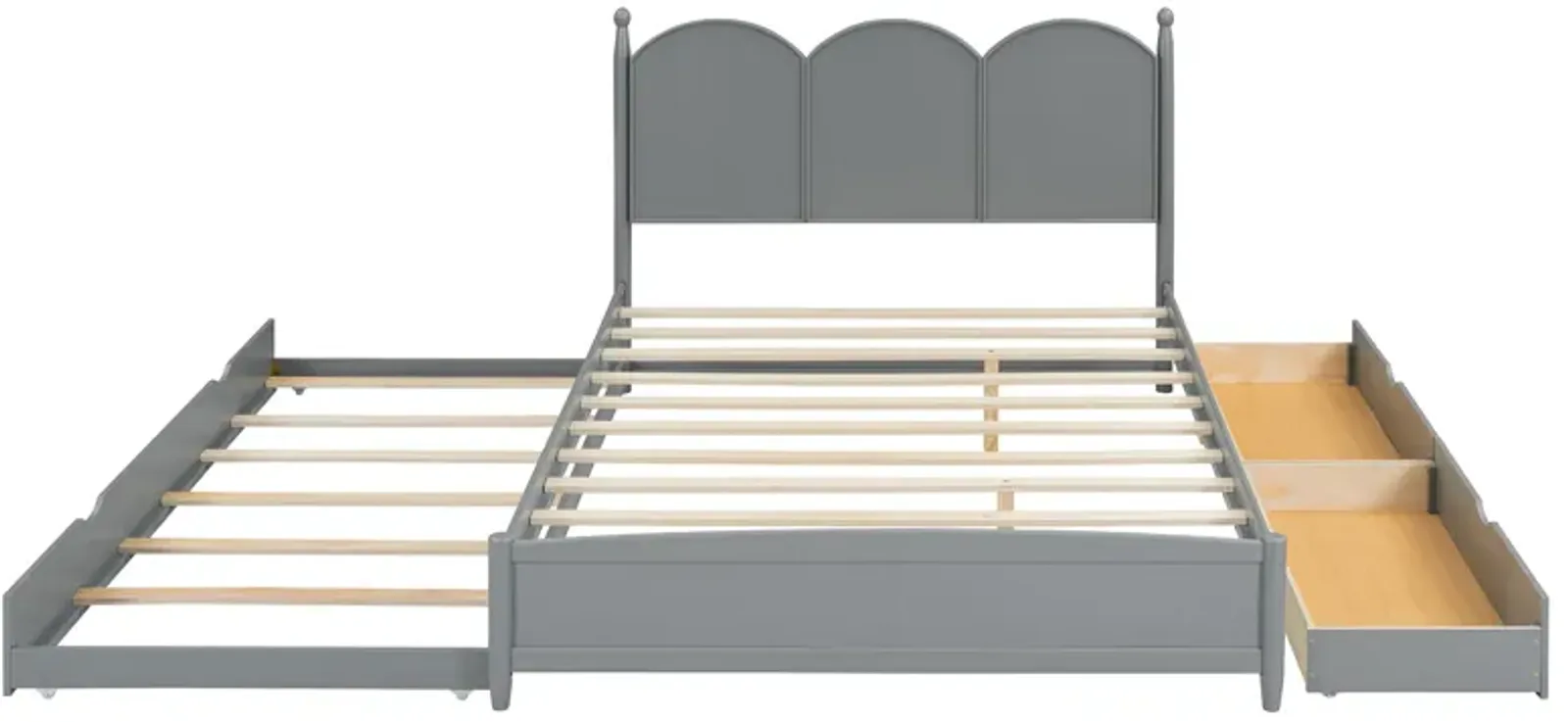 Merax Platform Bed with Drawers and Twin XL Trundle